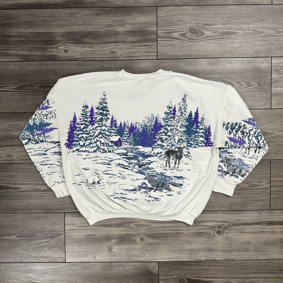 Vintage 90’s Nature Animal All Over Print Crewneck - Picture 2 of 4